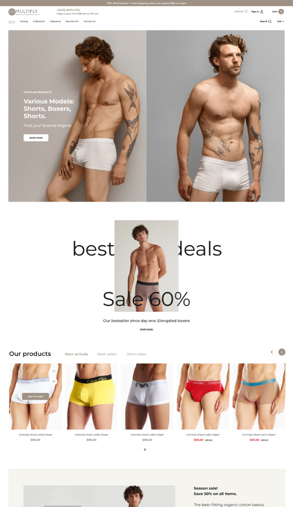 Mens Underwear Online Store